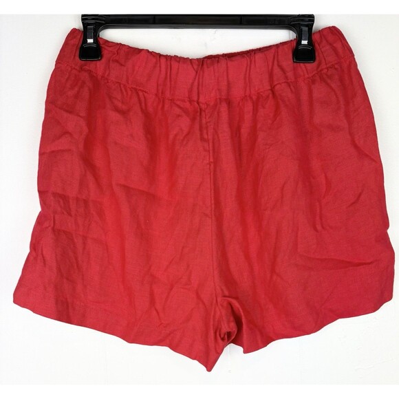 J Crew Women's 100% Linen Red Shorts Coastal Preppy Classic, Extra Small, XS - Picture 7 of 10